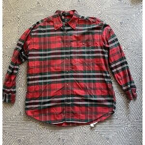 Vintage Orvis Long Sleeve Heavy Plaid Button Shirt - Red/Green/Black/White - Lar